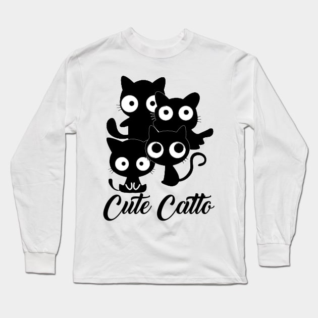 Cute catto Long Sleeve T-Shirt by Ashygaru